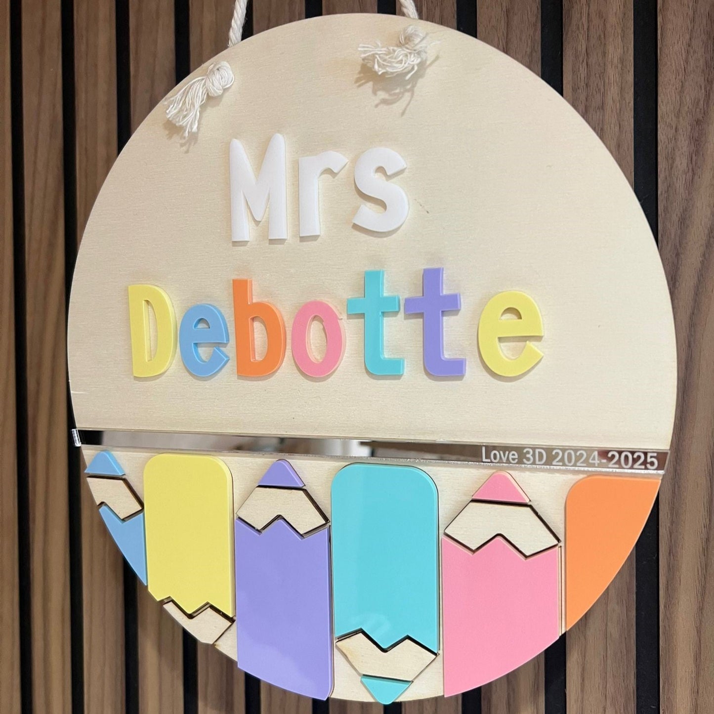 Personalised Wooden and Acrylic Class Sign