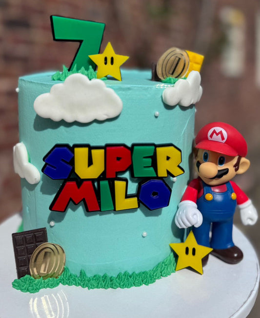 Acrylic 'Mario' Inspired Cake Topper Set