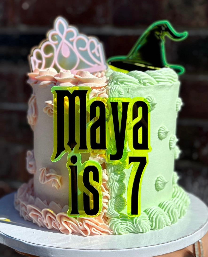 Acrylic 'Wicked' Inspired Cake Topper Set