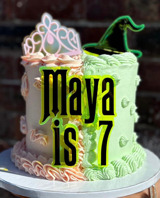 Acrylic 'Wicked' Inspired Cake Topper Set