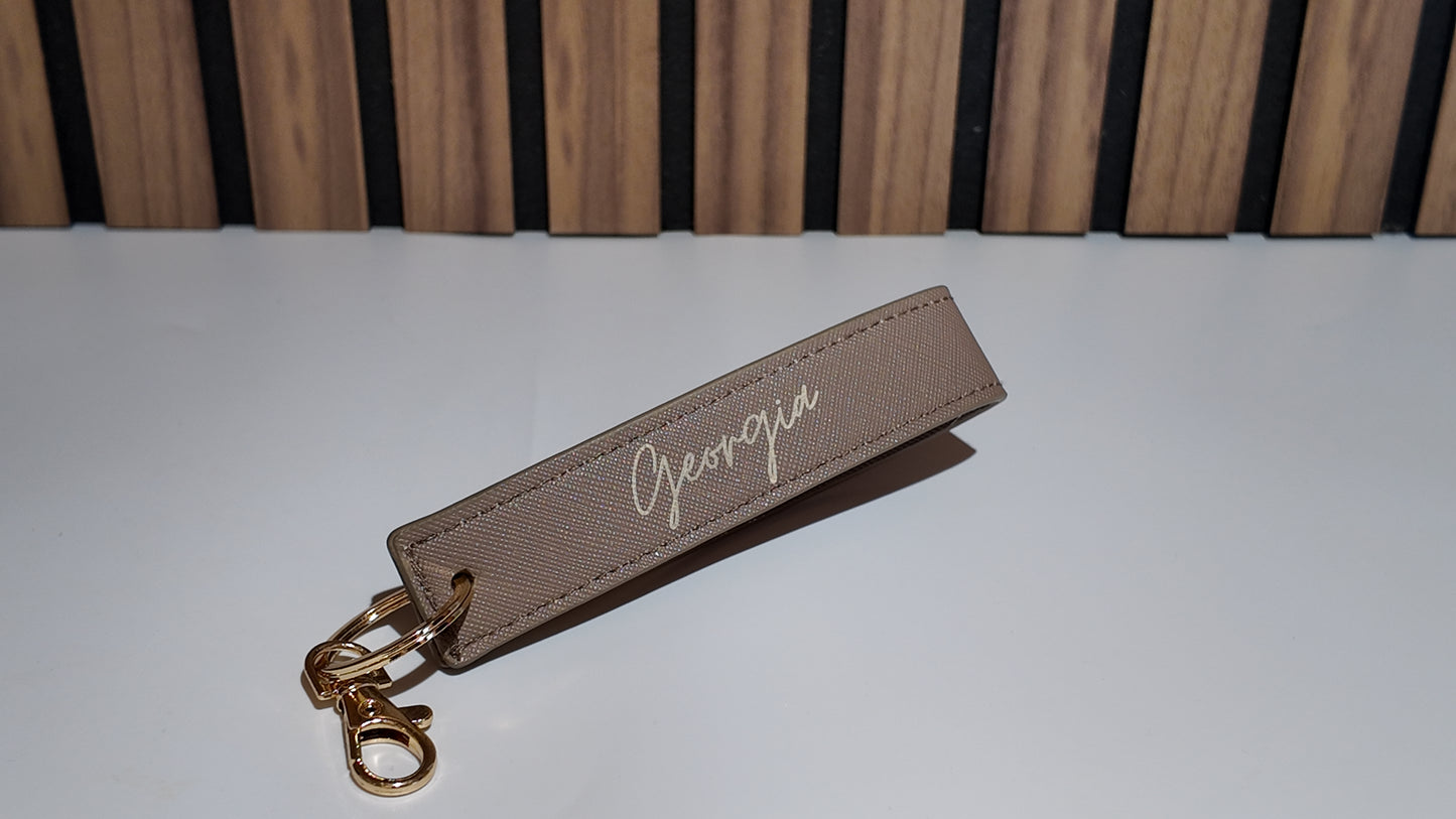 Personalised Leather-Look Keyring