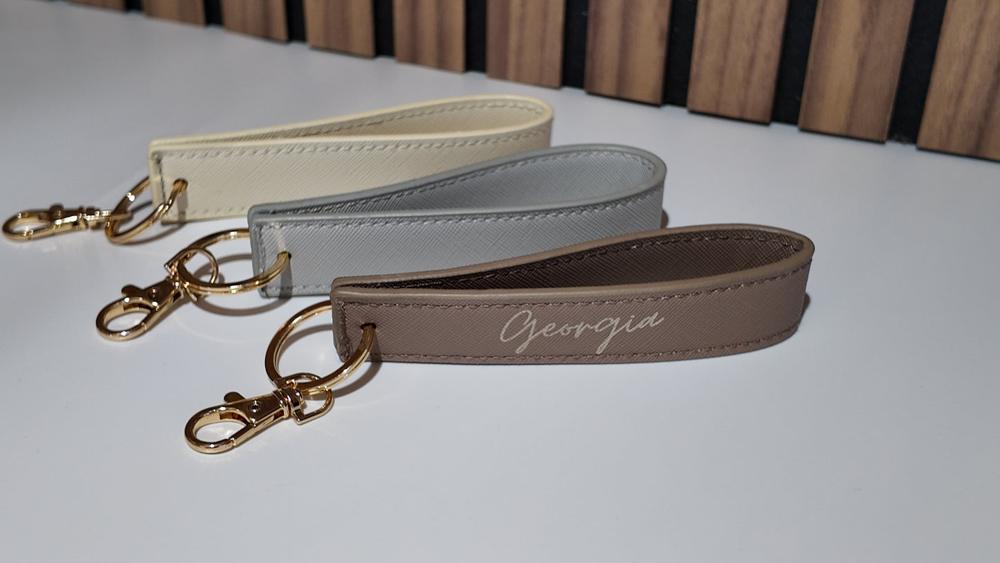 Personalised Leather-Look Keyring