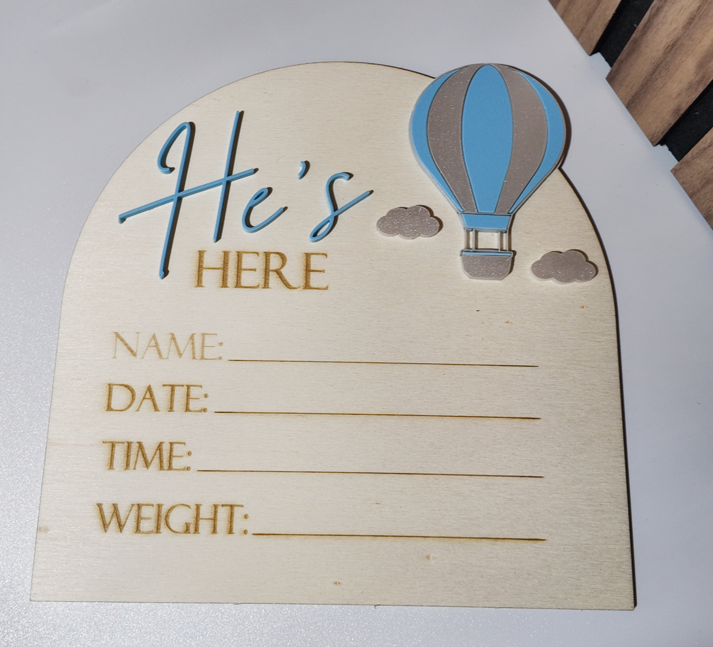 Hot Air Balloon Birth Announcement Plaque