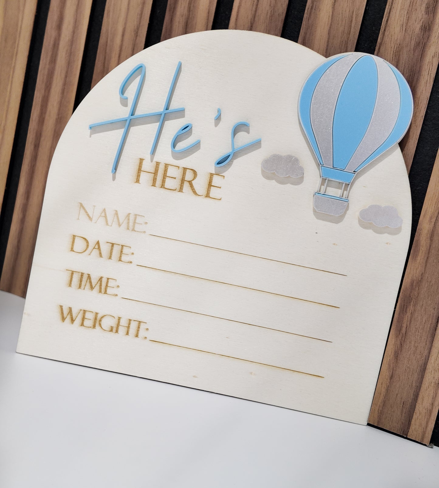Hot Air Balloon Birth Announcement Plaque