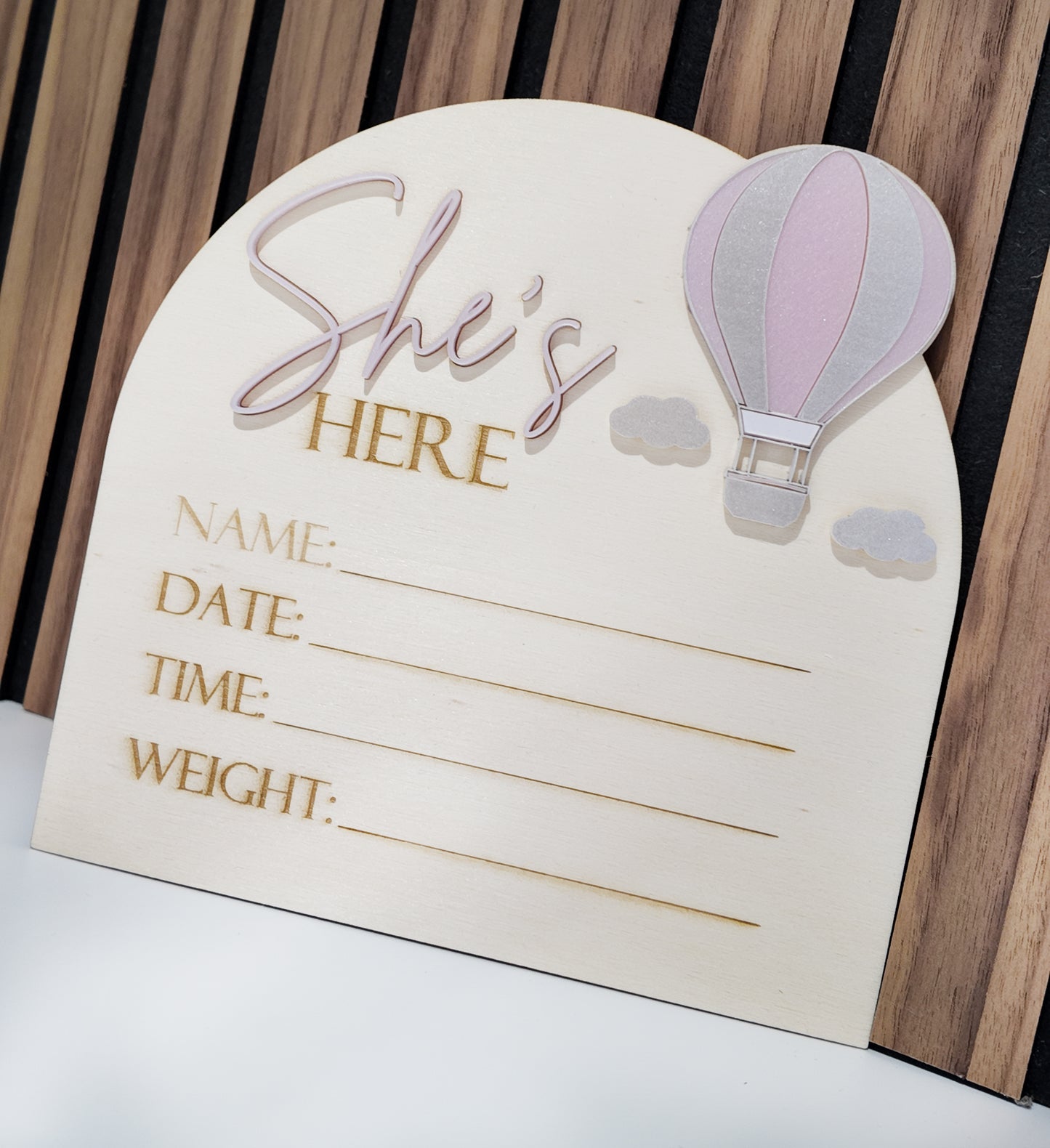 Hot Air Balloon Birth Announcement Plaque